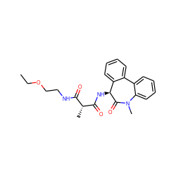 CCOCCNC(=O)[C@@H](C)C(=O)N[C@@H]1C(=O)N(C)c2ccccc2-c2ccccc21 ZINC000028824899