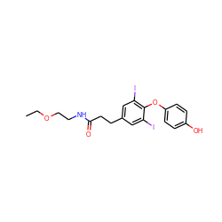 CCOCCNC(=O)CCc1cc(I)c(Oc2ccc(O)cc2)c(I)c1 ZINC000095601060