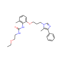 CCOCCNC(=O)Nc1c(C)cccc1OCCCn1cnc(-c2ccccc2)c1C ZINC000013827697