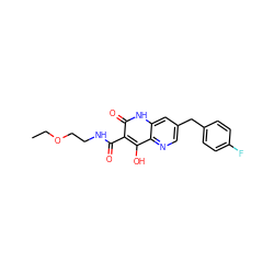 CCOCCNC(=O)c1c(O)c2ncc(Cc3ccc(F)cc3)cc2[nH]c1=O ZINC000095596856