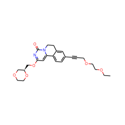 CCOCCOCC#Cc1ccc2c(c1)CCn1c-2cc(OC[C@@H]2COCCO2)nc1=O ZINC000142923558