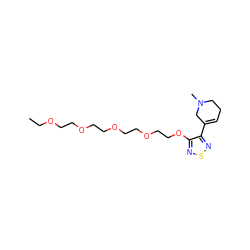 CCOCCOCCOCCOCCOc1nsnc1C1=CCCN(C)C1 ZINC000013527355