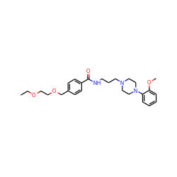 CCOCCOCc1ccc(C(=O)NCCCN2CCN(c3ccccc3OC)CC2)cc1 ZINC000073198351