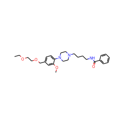 CCOCCOCc1ccc(N2CCN(CCCCNC(=O)c3ccccc3)CC2)c(OC)c1 ZINC000073197191