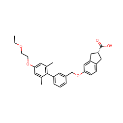 CCOCCOc1cc(C)c(-c2cccc(COc3ccc4c(c3)C[C@H](C(=O)O)C4)c2)c(C)c1 ZINC000084632138