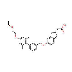 CCOCCOc1cc(C)c(-c2cccc(COc3ccc4c(c3)C[C@H](CC(=O)O)C4)c2)c(C)c1 ZINC000084632142