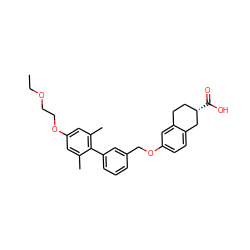 CCOCCOc1cc(C)c(-c2cccc(COc3ccc4c(c3)CC[C@H](C(=O)O)C4)c2)c(C)c1 ZINC000084632145