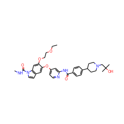 CCOCCOc1cc2c(ccn2C(=O)NC)cc1Oc1ccnc(NC(=O)c2ccc(C3CCN(CC(C)(C)O)CC3)cc2)c1 ZINC000169711603