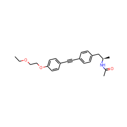 CCOCCOc1ccc(C#Cc2ccc(C[C@@H](C)NC(C)=O)cc2)cc1 ZINC000142351337