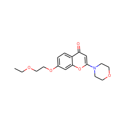 CCOCCOc1ccc2c(=O)cc(N3CCOCC3)oc2c1 ZINC000013677035