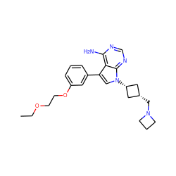 CCOCCOc1cccc(-c2cn([C@H]3C[C@@H](CN4CCC4)C3)c3ncnc(N)c23)c1 ZINC000653746727