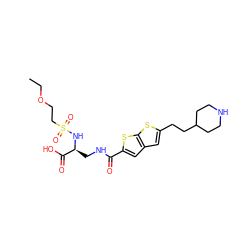 CCOCCS(=O)(=O)N[C@@H](CNC(=O)c1cc2cc(CCC3CCNCC3)sc2s1)C(=O)O ZINC000003932403