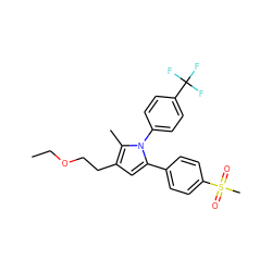 CCOCCc1cc(-c2ccc(S(C)(=O)=O)cc2)n(-c2ccc(C(F)(F)F)cc2)c1C ZINC000040918926