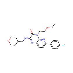 CCOCCn1c(=O)c(NCC2CCOCC2)nc2ccc(-c3ccc(F)cc3)nc21 ZINC000043017771