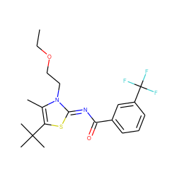 CCOCCn1c(C)c(C(C)(C)C)s/c1=N\C(=O)c1cccc(C(F)(F)F)c1 ZINC000028954347