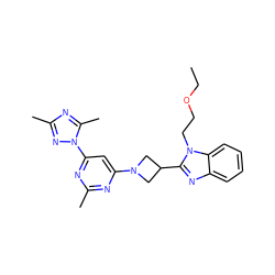 CCOCCn1c(C2CN(c3cc(-n4nc(C)nc4C)nc(C)n3)C2)nc2ccccc21 ZINC000205349352