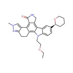 CCOCCn1c2ccc([C@@H]3CCCCO3)cc2c2c3c(c4c(c21)CCc1nn(C)cc1-4)C(=O)NC3 ZINC000049792908