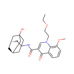 CCOCCn1cc(C(=O)NC23C[C@H]4C[C@@H](CC(O)(C4)C2)C3)c(=O)c2cccc(OC)c21 ZINC000299861424