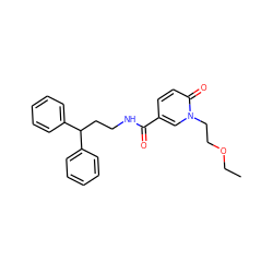 CCOCCn1cc(C(=O)NCCC(c2ccccc2)c2ccccc2)ccc1=O ZINC000045253872