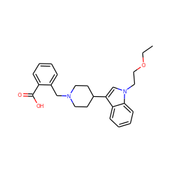 CCOCCn1cc(C2CCN(Cc3ccccc3C(=O)O)CC2)c2ccccc21 ZINC000013586273