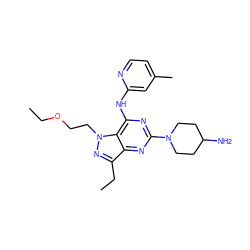 CCOCCn1nc(CC)c2nc(N3CCC(N)CC3)nc(Nc3cc(C)ccn3)c21 ZINC000035849095