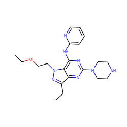 CCOCCn1nc(CC)c2nc(N3CCNCC3)nc(Nc3ccccn3)c21 ZINC000035816498