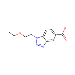 CCOCCn1nnc2cc(C(=O)O)ccc21 ZINC000013681532