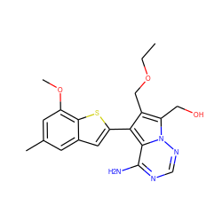 CCOCc1c(-c2cc3cc(C)cc(OC)c3s2)c2c(N)ncnn2c1CO ZINC000218106509