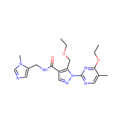 CCOCc1c(C(=O)NCc2cncn2C)cnn1-c1ncc(C)c(OCC)n1 ZINC000096273293