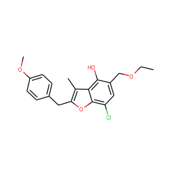 CCOCc1cc(Cl)c2oc(Cc3ccc(OC)cc3)c(C)c2c1O ZINC000028219071