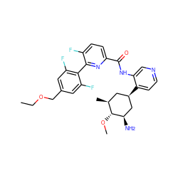 CCOCc1cc(F)c(-c2nc(C(=O)Nc3cnccc3[C@@H]3C[C@H](C)[C@@H](OC)[C@H](N)C3)ccc2F)c(F)c1 ZINC000261138176