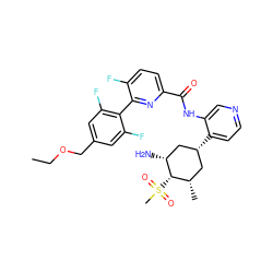 CCOCc1cc(F)c(-c2nc(C(=O)Nc3cnccc3[C@@H]3C[C@H](C)[C@H](S(C)(=O)=O)[C@H](N)C3)ccc2F)c(F)c1 ZINC000261083156