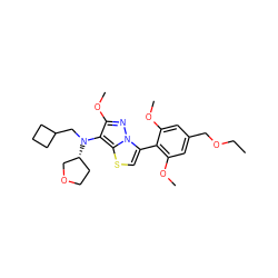 CCOCc1cc(OC)c(-c2csc3c(N(CC4CCC4)[C@@H]4CCOC4)c(OC)nn23)c(OC)c1 ZINC000096172577