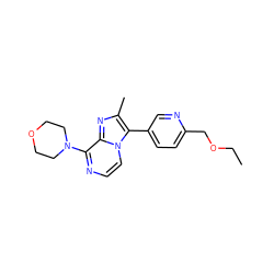 CCOCc1ccc(-c2c(C)nc3c(N4CCOCC4)nccn23)cn1 ZINC000143145306