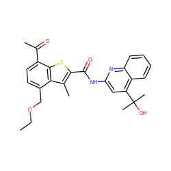 CCOCc1ccc(C(C)=O)c2sc(C(=O)Nc3cc(C(C)(C)O)c4ccccc4n3)c(C)c12 ZINC001772589698