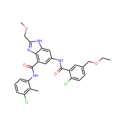 CCOCc1ccc(Cl)c(C(=O)Nc2cc(C(=O)Nc3cccc(Cl)c3C)c3nc(COC)[nH]c3c2)c1 ZINC000207751946