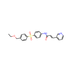 CCOCc1ccc(S(=O)(=O)c2ccc(NC(=O)/C=C/c3cccnc3)cc2)cc1 ZINC000205350930