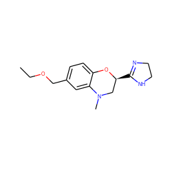 CCOCc1ccc2c(c1)N(C)C[C@H](C1=NCCN1)O2 ZINC000013518788