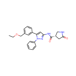 CCOCc1cccc(-c2cc(NC(=O)[C@@H]3CNC(=O)C3)nn2-c2ccccc2)c1 ZINC000169707200