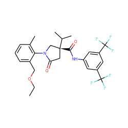 CCOCc1cccc(C)c1N1C[C@](C(=O)Nc2cc(C(F)(F)F)cc(C(F)(F)F)c2)(C(C)C)CC1=O ZINC000220647941