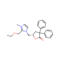 CCOCc1n(C[C@@H]2CC(c3ccccc3)(c3ccccc3)C(=O)O2)cc[n+]1C ZINC000013651156