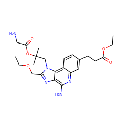 CCOCc1nc2c(N)nc3cc(CCC(=O)OCC)ccc3c2n1CC(C)(C)OC(=O)CN ZINC001772645862