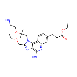 CCOCc1nc2c(N)nc3cc(CCC(=O)OCC)ccc3c2n1CC(C)(C)OCCN ZINC001772642615