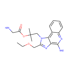 CCOCc1nc2c(N)nc3ccccc3c2n1CC(C)(C)OC(=O)CN ZINC001772649184