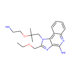 CCOCc1nc2c(N)nc3ccccc3c2n1CC(C)(C)OCCN ZINC001772637606