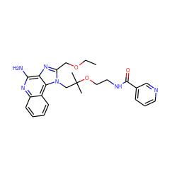 CCOCc1nc2c(N)nc3ccccc3c2n1CC(C)(C)OCCNC(=O)c1cccnc1 ZINC001772637796