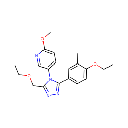 CCOCc1nnc(-c2ccc(OCC)c(C)c2)n1-c1ccc(OC)nc1 ZINC000040950804