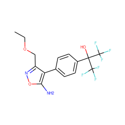 CCOCc1noc(N)c1-c1ccc(C(O)(C(F)(F)F)C(F)(F)F)cc1 ZINC000028569312