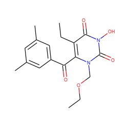 CCOCn1c(C(=O)c2cc(C)cc(C)c2)c(CC)c(=O)n(O)c1=O ZINC000071317451