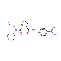 CCON(C(=O)C1=CCC[C@H]1C(=O)NCc1ccc(C(=N)N)cc1)C1CCCCC1 ZINC000013807999